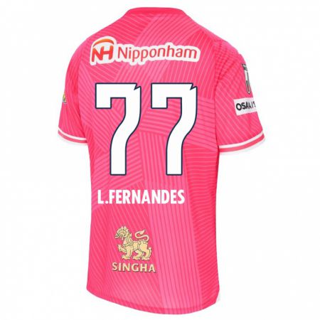 Kandiny Bambino Maglia Lucas Fernandes #77 Rosa Bianco Kit Gara Home 2024/25 Maglietta