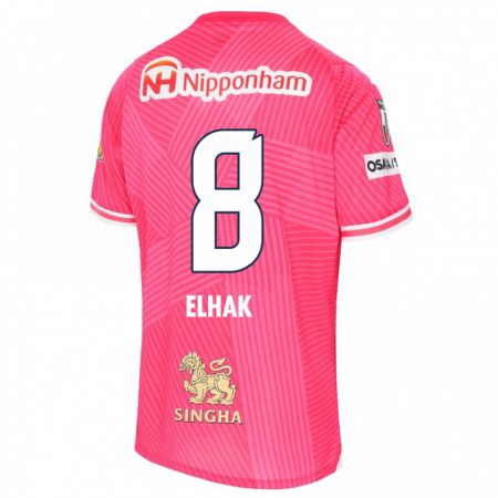 Kandiny Bambino Maglia Akuro Elhak #8 Rosa Bianco Kit Gara Home 2024/25 Maglietta