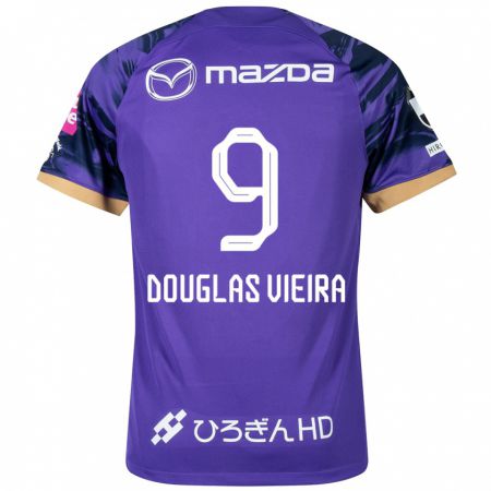 Kandiny Dzieci Douglas Vieira #9 Purple White Domowa Koszulka 2024/25 Koszulki Klubowe