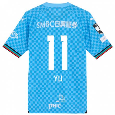 Kandiny Bambino Maglia Yu Kobayashi #11 Azzurro Blu Kit Gara Home 2024/25 Maglietta