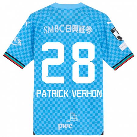 Kandiny Kinderen Patrick Verhon #28 Azuur Blauw Thuisshirt Thuistenue 2024/25 T-Shirt België