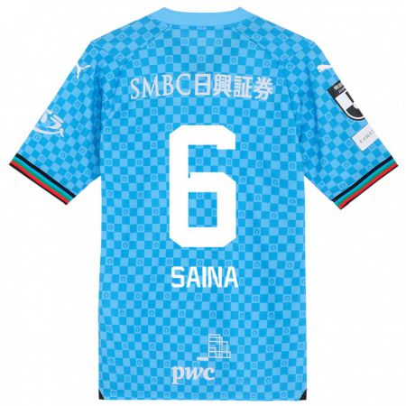 Kandiny Bambino Maglia Yuta Saina #6 Azzurro Blu Kit Gara Home 2024/25 Maglietta