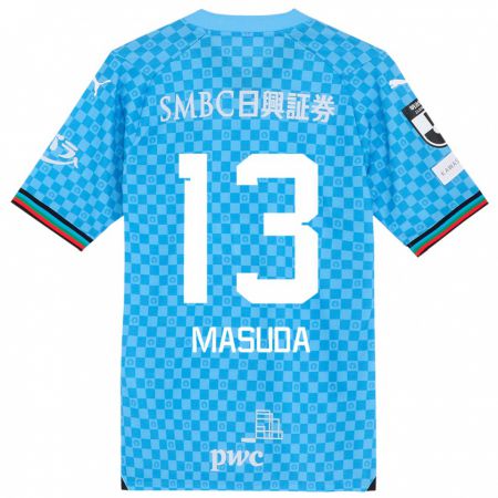 Kandiny Bambino Maglia Hinata Masuda #13 Azzurro Blu Kit Gara Home 2024/25 Maglietta