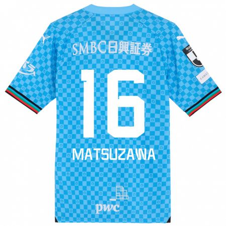 Kandiny Kinderen Naoto Matsuzawa #16 Azuur Blauw Thuisshirt Thuistenue 2024/25 T-Shirt België