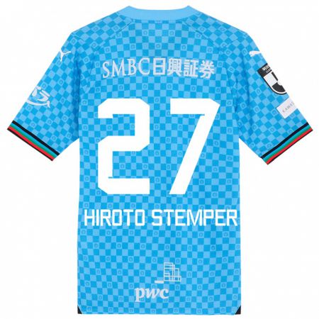 KandinyキッズLuka Hiroto Stemper#27アズールブルーホームシャツ2024/25ジャージーユニフォーム