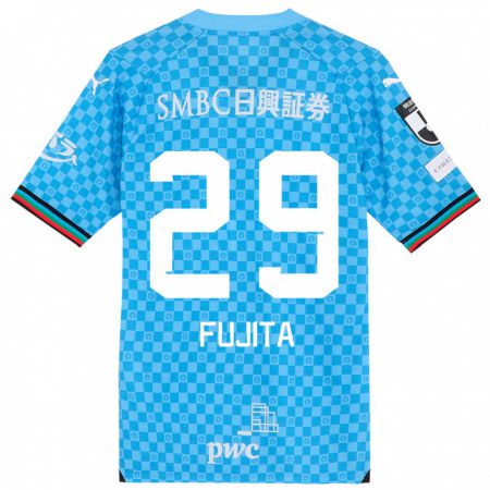 Kandiny Bambino Maglia Asuto Fujita #29 Azzurro Blu Kit Gara Home 2024/25 Maglietta