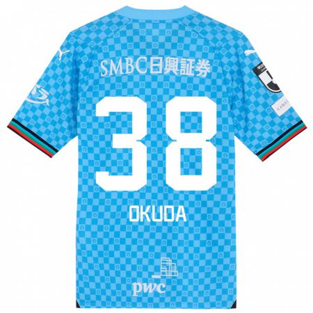 Kandiny Bambino Maglia Yuma Okuda #38 Azzurro Blu Kit Gara Home 2024/25 Maglietta