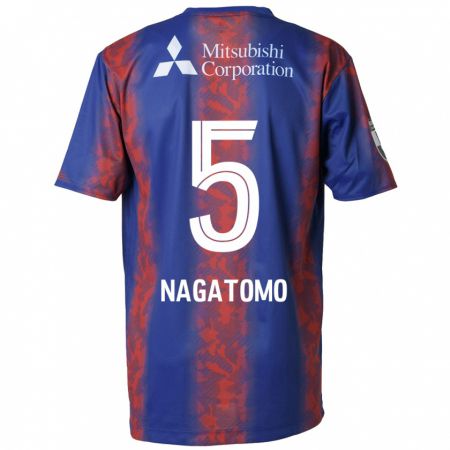 Kandiny Kinderen Yuto Nagatomo #5 Blauw Rood Thuisshirt Thuistenue 2024/25 T-Shirt