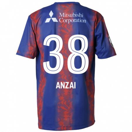 Kandiny Bambino Maglia Soma Anzai #38 Blu Rosso Kit Gara Home 2024/25 Maglietta