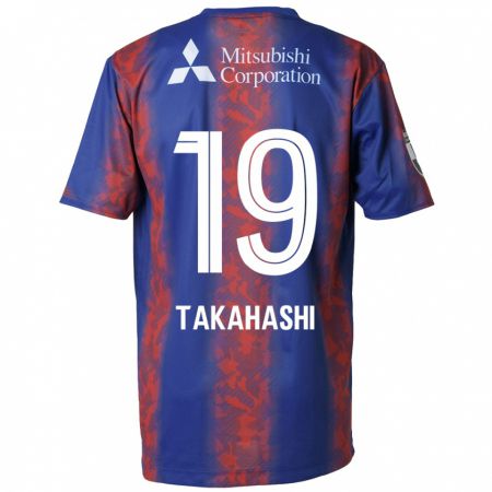 Kandiny Kinderen Yuya Takahashi #19 Blauw Rood Thuisshirt Thuistenue 2024/25 T-Shirt