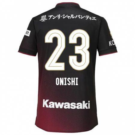 Kandiny Kinderen Sota Onishi #23 Zwart Rood Thuisshirt Thuistenue 2024/25 T-Shirt België