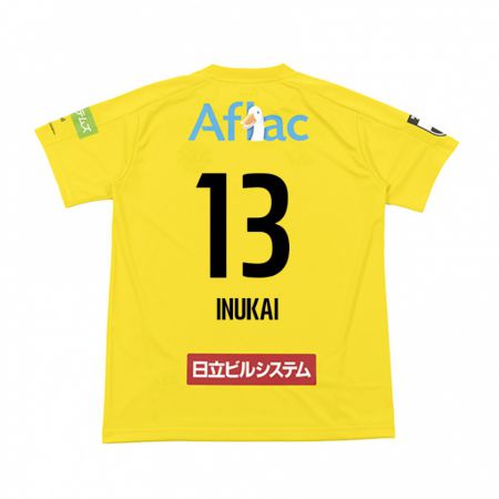 Kandiny Niño Camiseta Tomoya Inukai #13 Amarillo Negro 1ª Equipación 2024/25 La Camisa