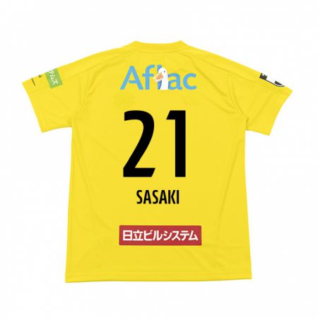 Kandiny Kinder Masato Sasaki #21 Gelb Schwarz Heimtrikot Trikot 2024/25 T-Shirt Österreich