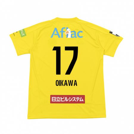 Kandiny Niño Camiseta Koki Oikawa #17 Amarillo Negro 1ª Equipación 2024/25 La Camisa