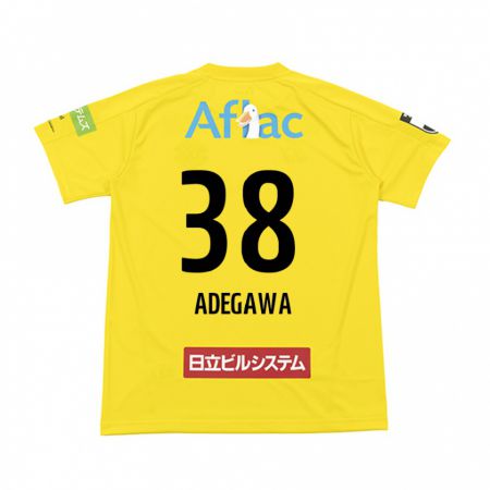 Kandiny Bambino Maglia Koa Adegawa #38 Giallo Nero Kit Gara Home 2024/25 Maglietta