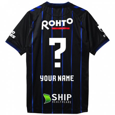 Kandiny Bambino Maglia Il Tuo Nome #0 Nero Blu Kit Gara Home 2024/25 Maglietta