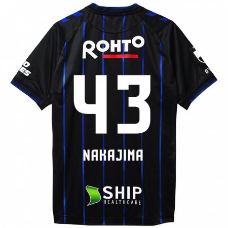 Kandiny Bambino Maglia Yugo Nakajima #43 Nero Blu Kit Gara Home 2024/25 Maglietta