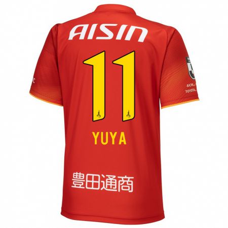 Kandiny Bambino Maglia Yuya Yamagishi #11 Rosso Bianco Giallo Kit Gara Home 2024/25 Maglietta