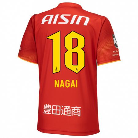 Kandiny Kinderen Kensuke Nagai #18 Rood Wit Geel Thuisshirt Thuistenue 2024/25 T-Shirt