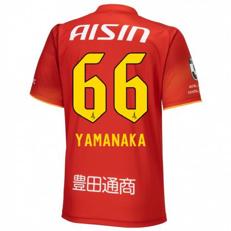 Kandiny Niño Camiseta Ryosuke Yamanaka #66 Rojo Blanco Amarillo 1ª Equipación 2024/25 La Camisa