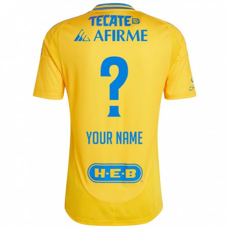 Kandiny Bambino Maglia Il Tuo Nome #0 Oro Giallo Kit Gara Home 2024/25 Maglietta