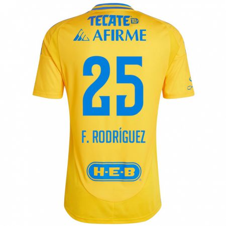 Kandiny Niño Camiseta Felipe Rodríguez #25 Oro Amarillo 1ª Equipación 2024/25 La Camisa