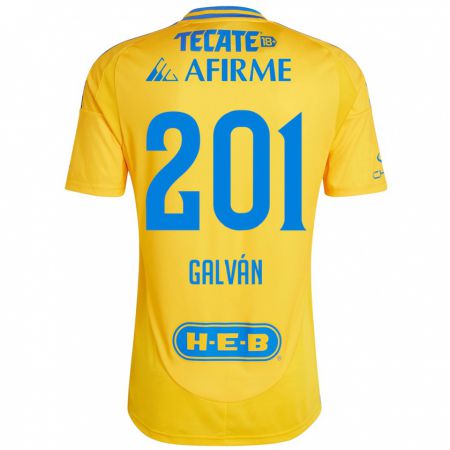 Kandiny Kinder Isac Galván #201 Goldgelb Heimtrikot Trikot 2024/25 T-Shirt Österreich