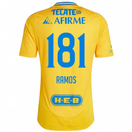 Kandiny Kinderen Anthony Ramos #181 Goud Geel Thuisshirt Thuistenue 2024/25 T-Shirt België