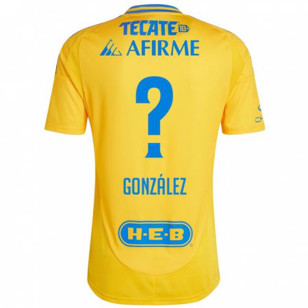 Kandiny Kinderen Fernando González #0 Goud Geel Thuisshirt Thuistenue 2024/25 T-Shirt