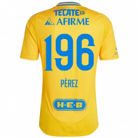 Kandiny Bambino Maglia Axel Pérez #196 Oro Giallo Kit Gara Home 2024/25 Maglietta