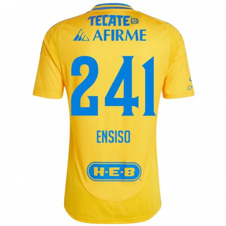 Kandiny Niño Camiseta Eduardo Ensiso #241 Oro Amarillo 1ª Equipación 2024/25 La Camisa