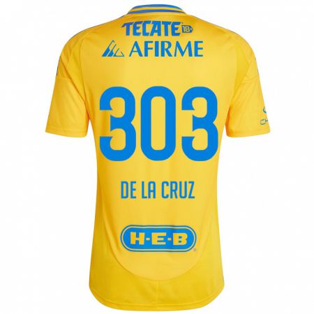 Kandiny Kinderen Erick De La Cruz #303 Goud Geel Thuisshirt Thuistenue 2024/25 T-Shirt België