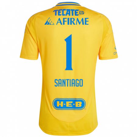 Kandiny Niño Camiseta Cecilia Santiago #1 Oro Amarillo 1ª Equipación 2024/25 La Camisa