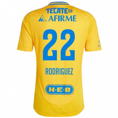 Kandiny Kinder Anika Rodriguez #22 Goldgelb Heimtrikot Trikot 2024/25 T-Shirt Österreich