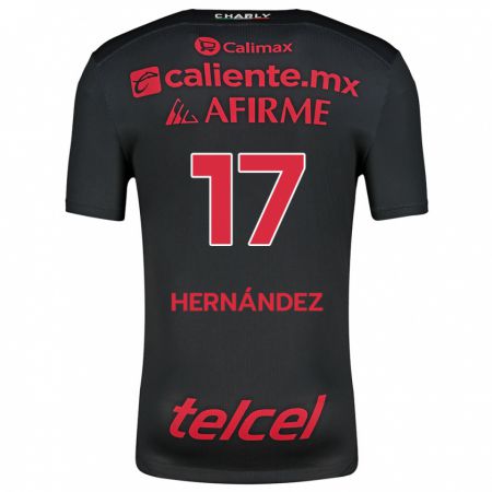 KandinyキッズRubén Hernández#17ブラックレッドホームシャツ2024/25ジャージーユニフォーム