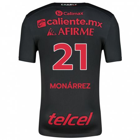 Kandiny Kinderen Fernando Monárrez #21 Zwart Rood Thuisshirt Thuistenue 2024/25 T-Shirt België