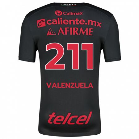 KandinyキッズAldieri Valenzuela#211ブラックレッドホームシャツ2024/25ジャージーユニフォーム