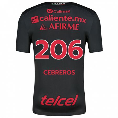 Kandiny Kinderen Luis Cebreros #206 Zwart Rood Thuisshirt Thuistenue 2024/25 T-Shirt België