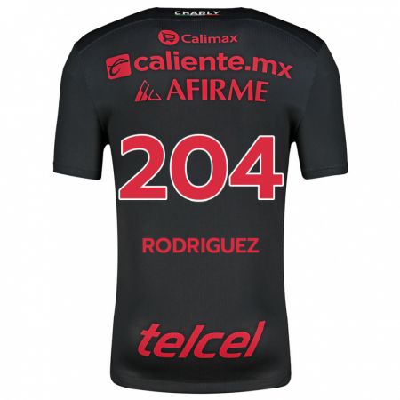 Kandiny Kinder Jesús Rodríguez #204 Schwarz Rot Heimtrikot Trikot 2024/25 T-Shirt Österreich