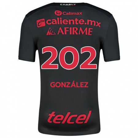 Kandiny Bambino Maglia Joban González #202 Nero Rosso Kit Gara Home 2024/25 Maglietta