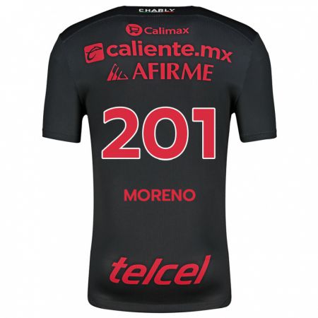 Kandiny Kinder Jesús Moreno #201 Schwarz Rot Heimtrikot Trikot 2024/25 T-Shirt Österreich