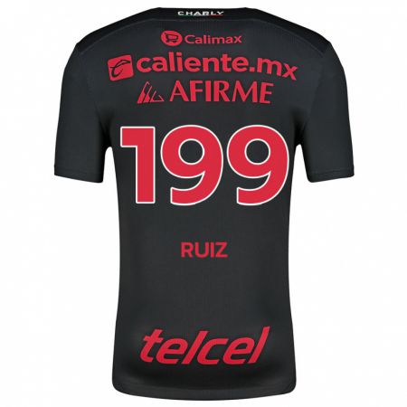 Kandiny Bambino Maglia Emilio Ruiz #199 Nero Rosso Kit Gara Home 2024/25 Maglietta