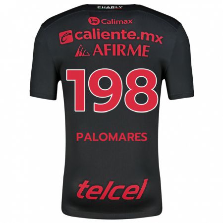 Kandiny Niño Camiseta Ramón Palomares #198 Negro Rojo 1ª Equipación 2024/25 La Camisa