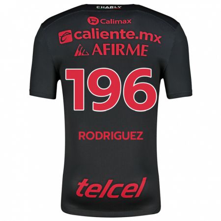 Kandiny Niño Camiseta Prince Rodríguez #196 Negro Rojo 1ª Equipación 2024/25 La Camisa