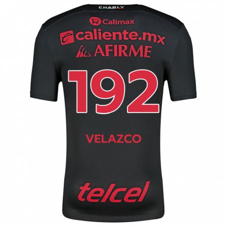 Kandiny Niño Camiseta Emiliano Velazco #192 Negro Rojo 1ª Equipación 2024/25 La Camisa