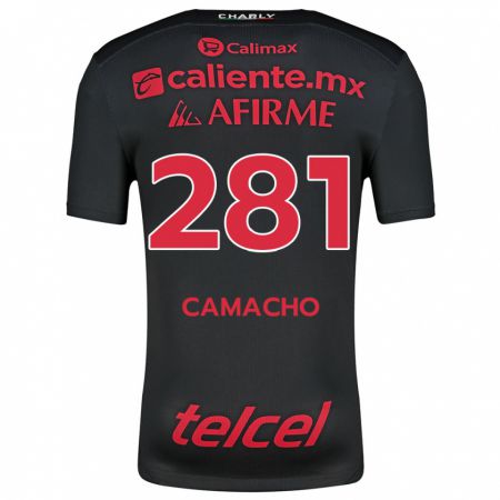 Kandiny Kinderen Javier Camacho #281 Zwart Rood Thuisshirt Thuistenue 2024/25 T-Shirt België