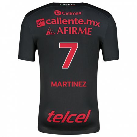 Kandiny Kinderen Alejandro Martínez #7 Zwart Rood Thuisshirt Thuistenue 2024/25 T-Shirt