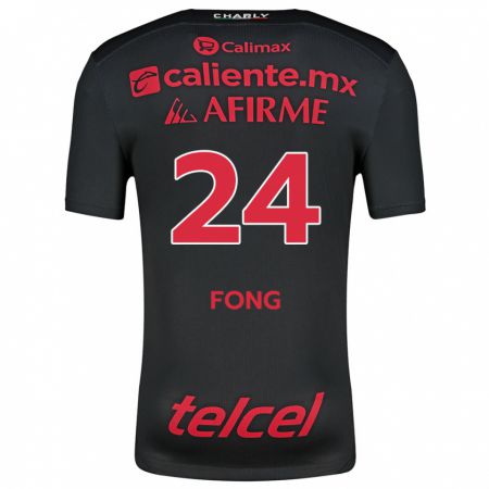 Kandiny Kinderen Michel Fong #24 Zwart Rood Thuisshirt Thuistenue 2024/25 T-Shirt België