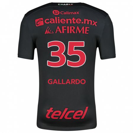 Kandiny Niño Camiseta Gloriaisabel Gallardo #35 Negro Rojo 1ª Equipación 2024/25 La Camisa