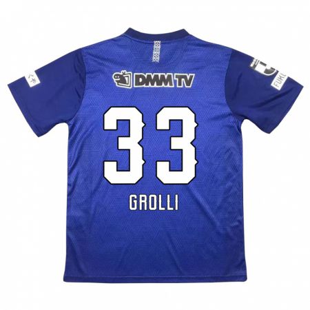 Kandiny Kinderen Douglas Grolli #33 Donkerblauw Thuisshirt Thuistenue 2024/25 T-Shirt